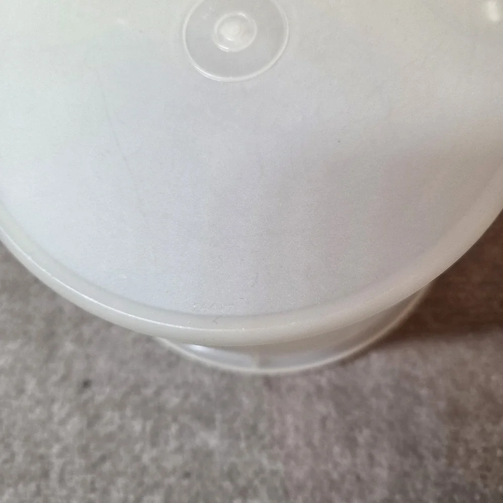 Vintage Tupperware Servalier Canister 227-25 Translucent White with Lid 6 Inch